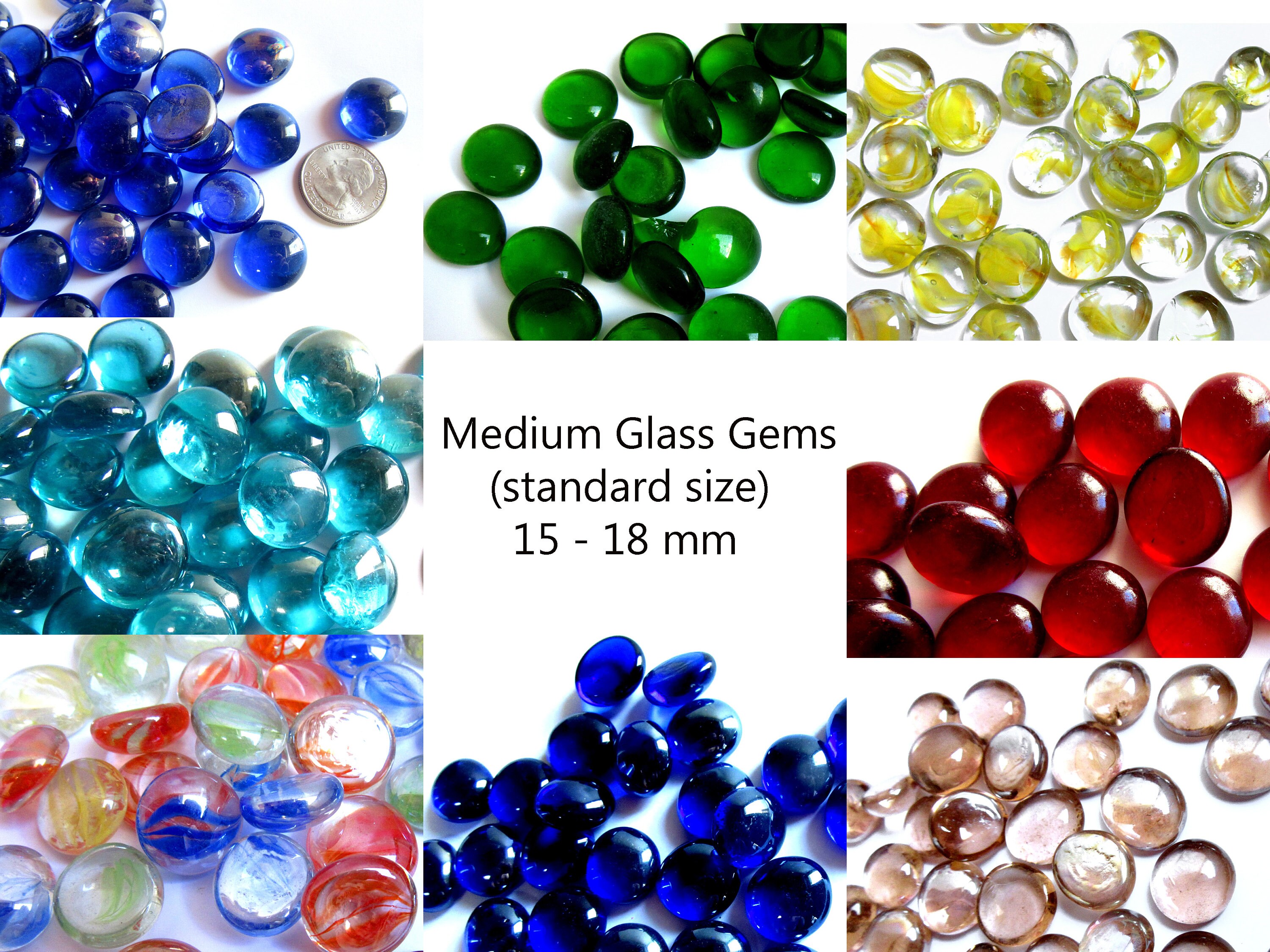 50 MEDIUM Glass Gems Vase Fillers Vase Gems Flatback Etsy