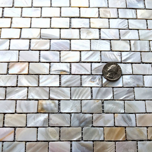 20 Rectangle Mother of Pearl Mosaic Tiles Pearlized Tiles, Mosaic Tiles, Geometric Tiles,  Brick Mosaic Tiles, She'll Tile MOP Tiles 25x12mm