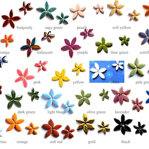 40+ Ceramic Flower Petals, Petal Mosaic Tiles, Floral Mosaic Tiles, Floral Ceramic Tiles, Flower Ceramic Tiles, Flower Tiles, 20x10m 13x6 mm