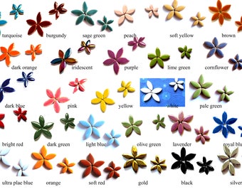 40+ Ceramic Flower Petals, Petal Mosaic Tiles, Floral Mosaic Tiles, Floral Ceramic Tiles, Flower Ceramic Tiles, Flower Tiles, 20x10m 13x6 mm