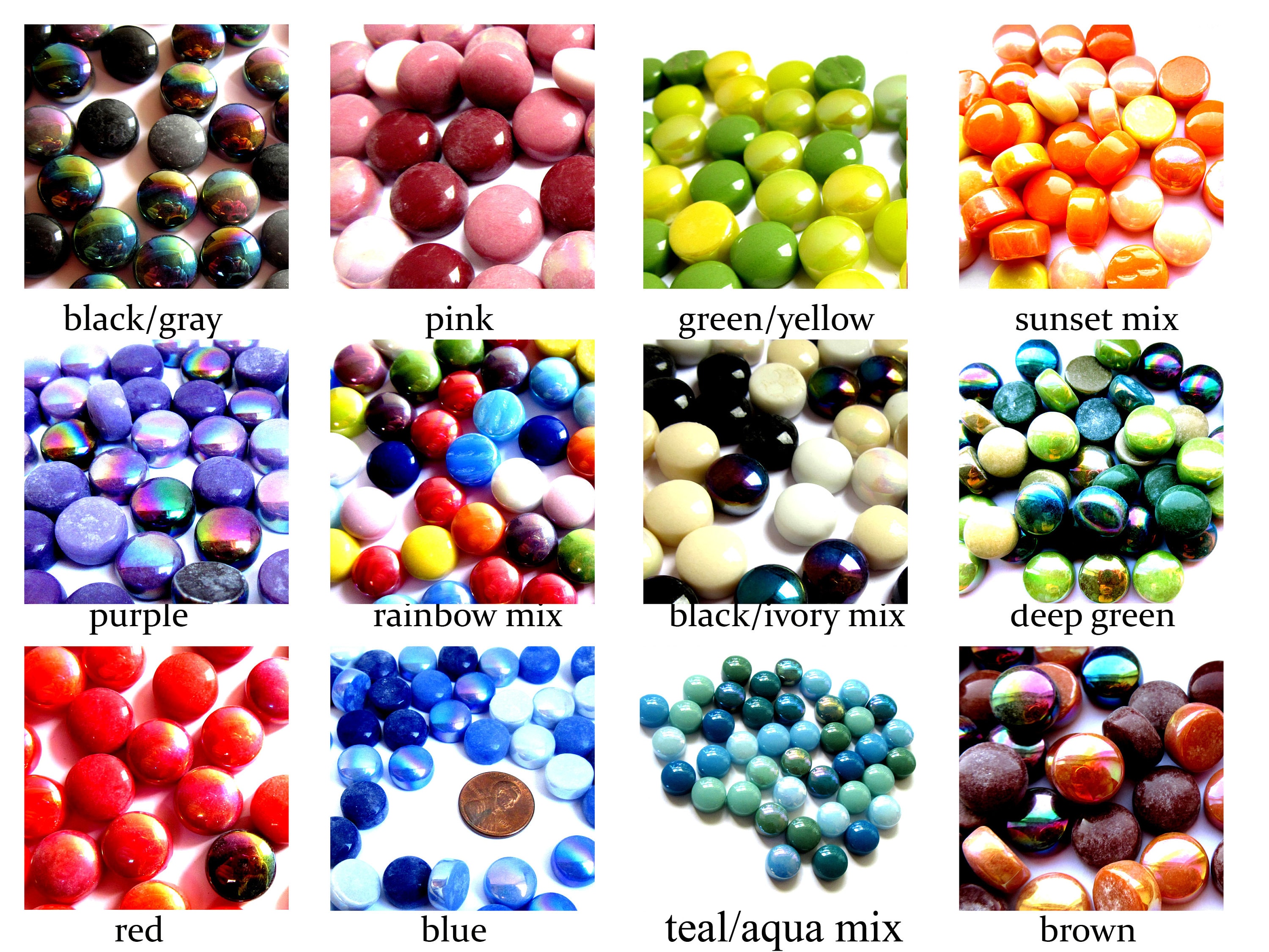 50 Colorful Mosaic Tiles, Colorful Tiles, Colorful Round Tiles, Mosaic Tiles Craft, Glass Mosaic Tiles, Round Glass Tiles, Glass Gem 12mms