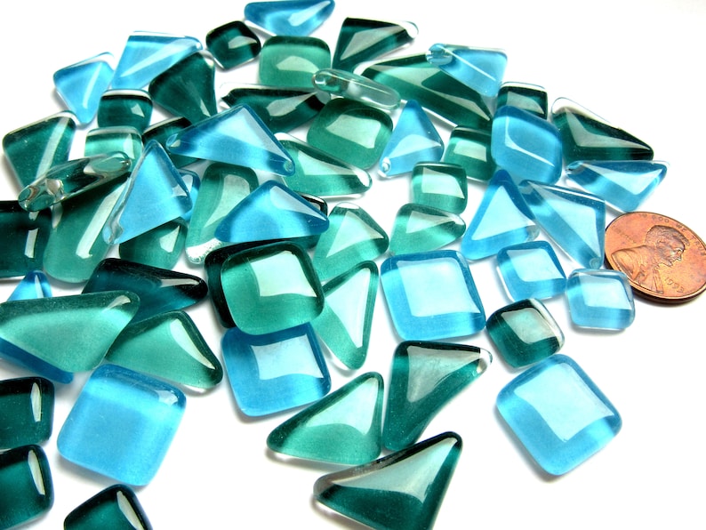 50/100 Glass Mosaic Tiles Pink Glass Tiles Purple Glass Etsy