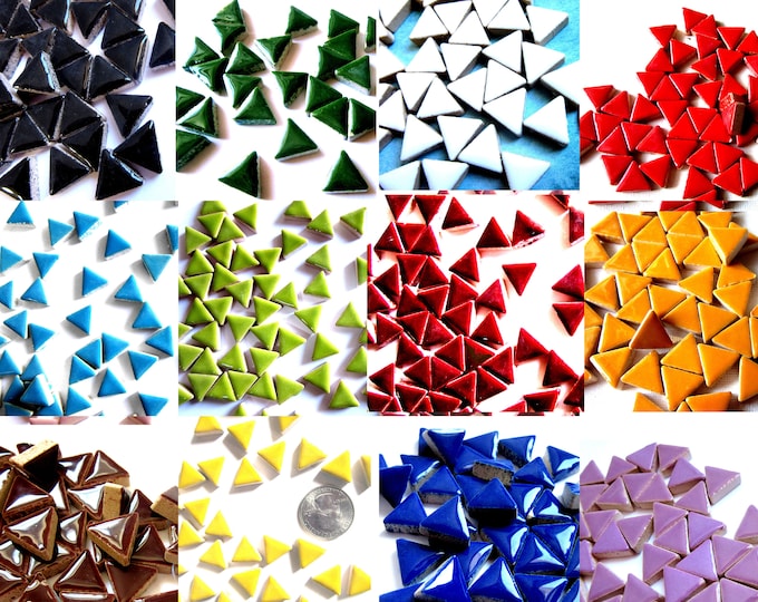 50 Triangle Mosaic Tiles Triangle Tiles Triangular Mosaic - Etsy