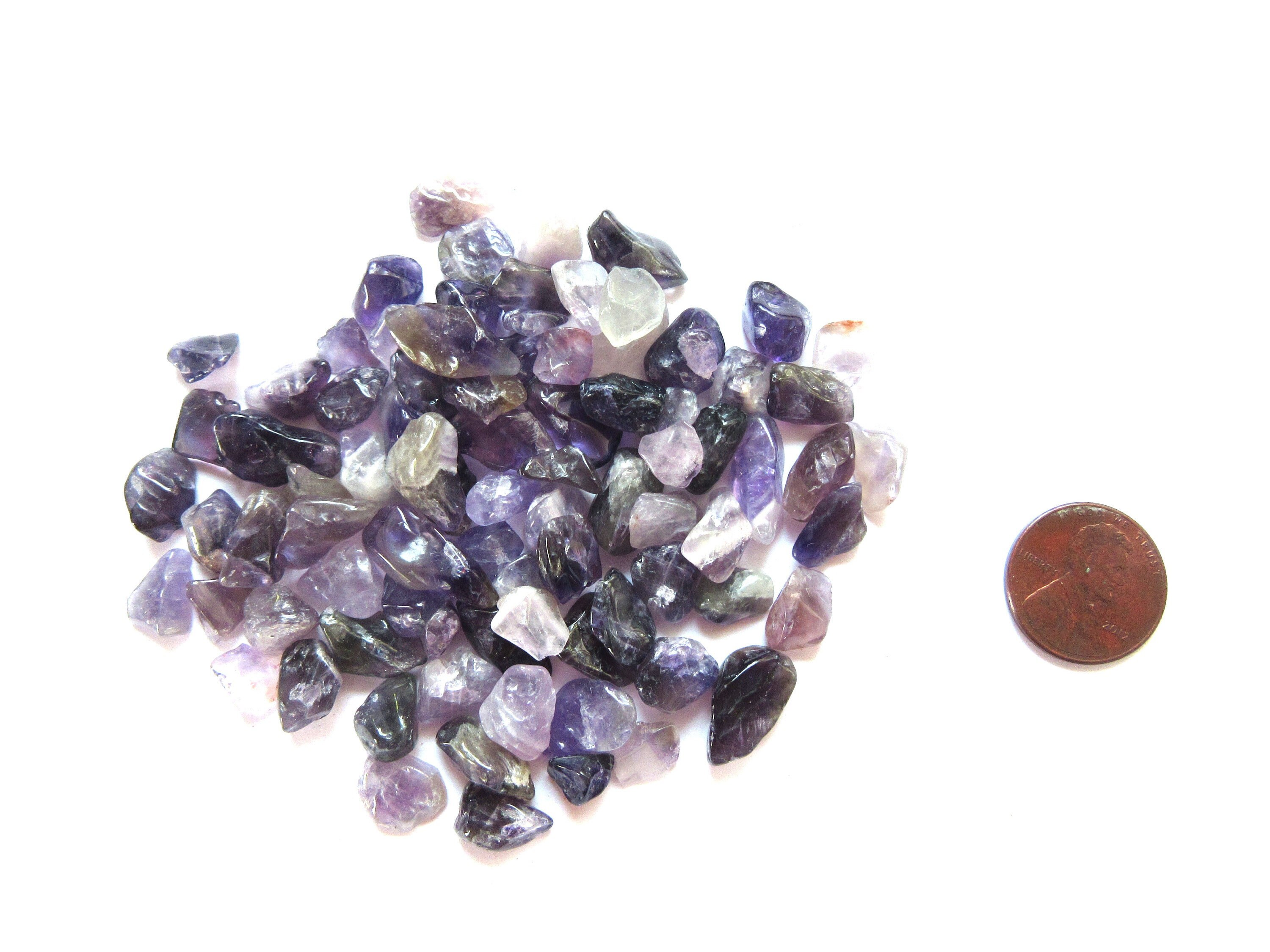 Amethyst Polished and Tumbled Flat Dime Beads