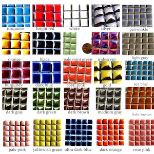 50 petits carreaux de mosaïque en céramique émaillée légèrement bombés carrés (10 m mm)