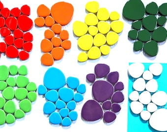 Glazed Ceramic California Pebble Stone Tiles (85 g - approx. 12 pcs)