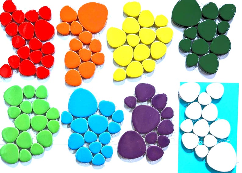 Glazed Ceramic California Pebble Stone Tiles (85 g - approx. 12 pcs) image 1