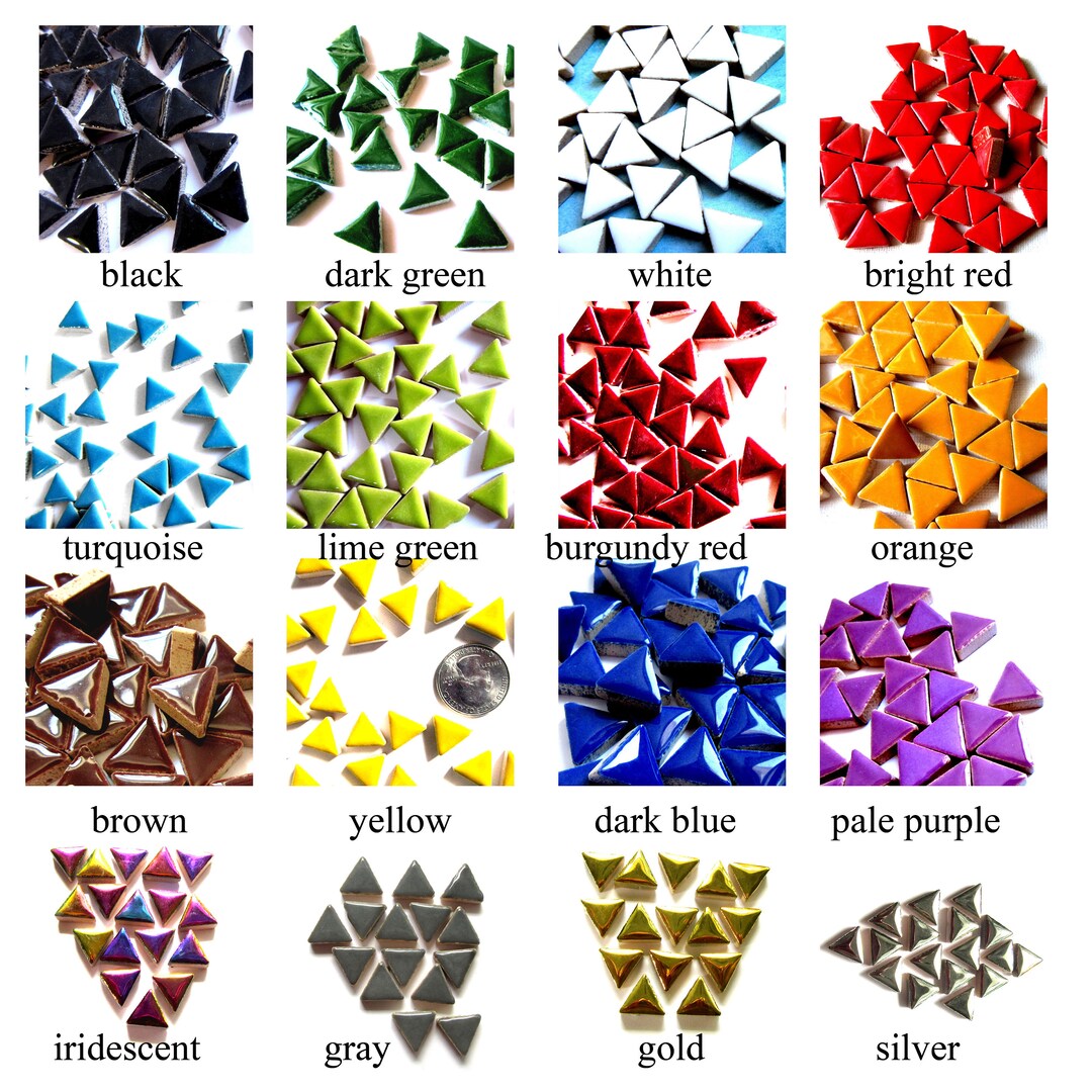 50 Triangle Shaped Ceramic Mosaic Tiles (15 Mm) - Etsy