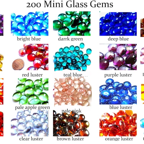 200 MINI Glass Gems Miniature Vase Fillers Clear Glass Gems Etsy