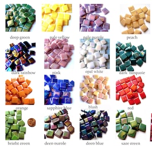75 Mosaic Tiles, Iridescent Tiles, Square Mosaic Tiles, Square Glass Tiles, Iridized Tiles, Glossy Mosaic Tiles, Ottoman Mosaic Tiles 12 mm