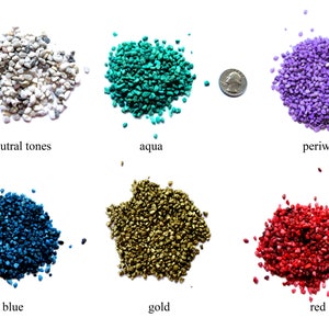 Colored Quartz, Tiny Pebbles, Colored Pebbles, Tiny Stones, Crushed Rocks, Crushed Quartz, Crushed Gravel, Colored Gravel, Mosaic Stones 2oz