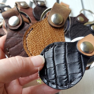 Leather Key Fob, Airtag Holder, Pocket Coin Case, Leather Air Tag, Leather Keychain, Guitar Pick Holder, Airtag Keychain, Snap Keychain