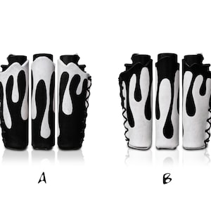 Black & White Drip Hand-Painted Clipper Lighter Case 1pc image 2