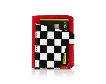 Emo Checkerboard - Hand-Painted Leather Wallet