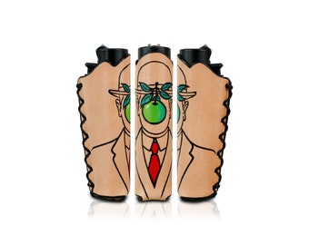 The Son Of Man, Magritte [minimal]- Hand-Painted Clipper Lighter Case - 1pc