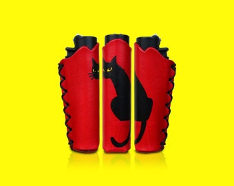 Cattastic Side Eye - Hand-Painted Clipper Lighter Case - 1pc