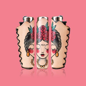 Pequeña Frida - Estuche Encendedor Clipper Pintado a Mano - 1ud