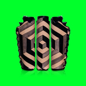 Hexágono óptico - Estuche para encendedor Clipper pintado a mano - 1 pieza