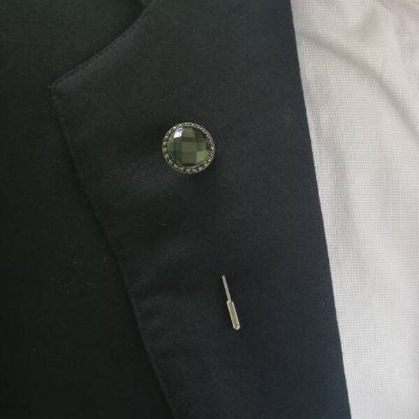 Broche (Pin) à Strass - Argentée - Alliage - Occasion - Accessoire Vintage Pour Veste Ou Sac