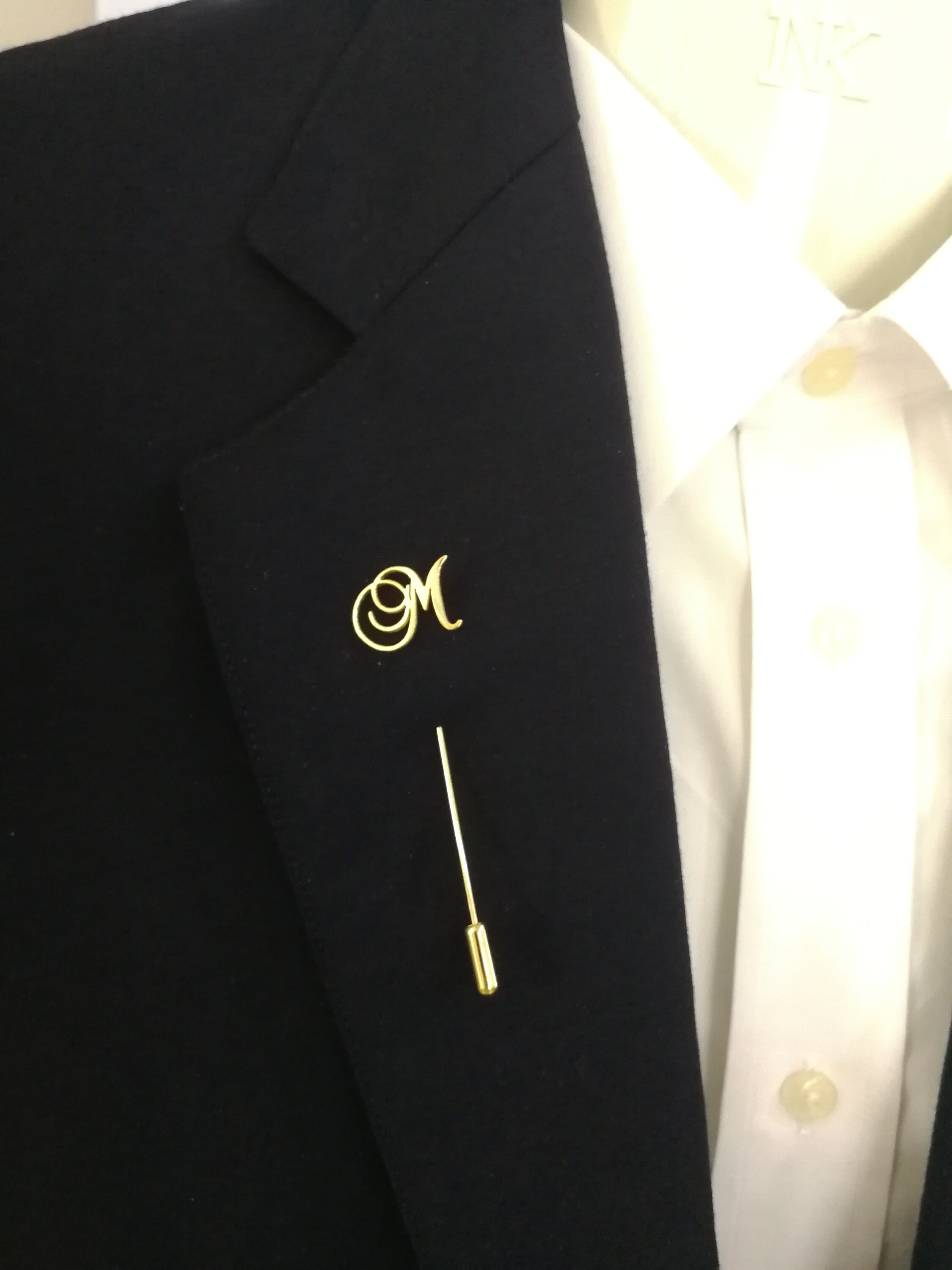 Ready To ShipAlphabet Mens lapel pin Gold color Mens Suit Etsy