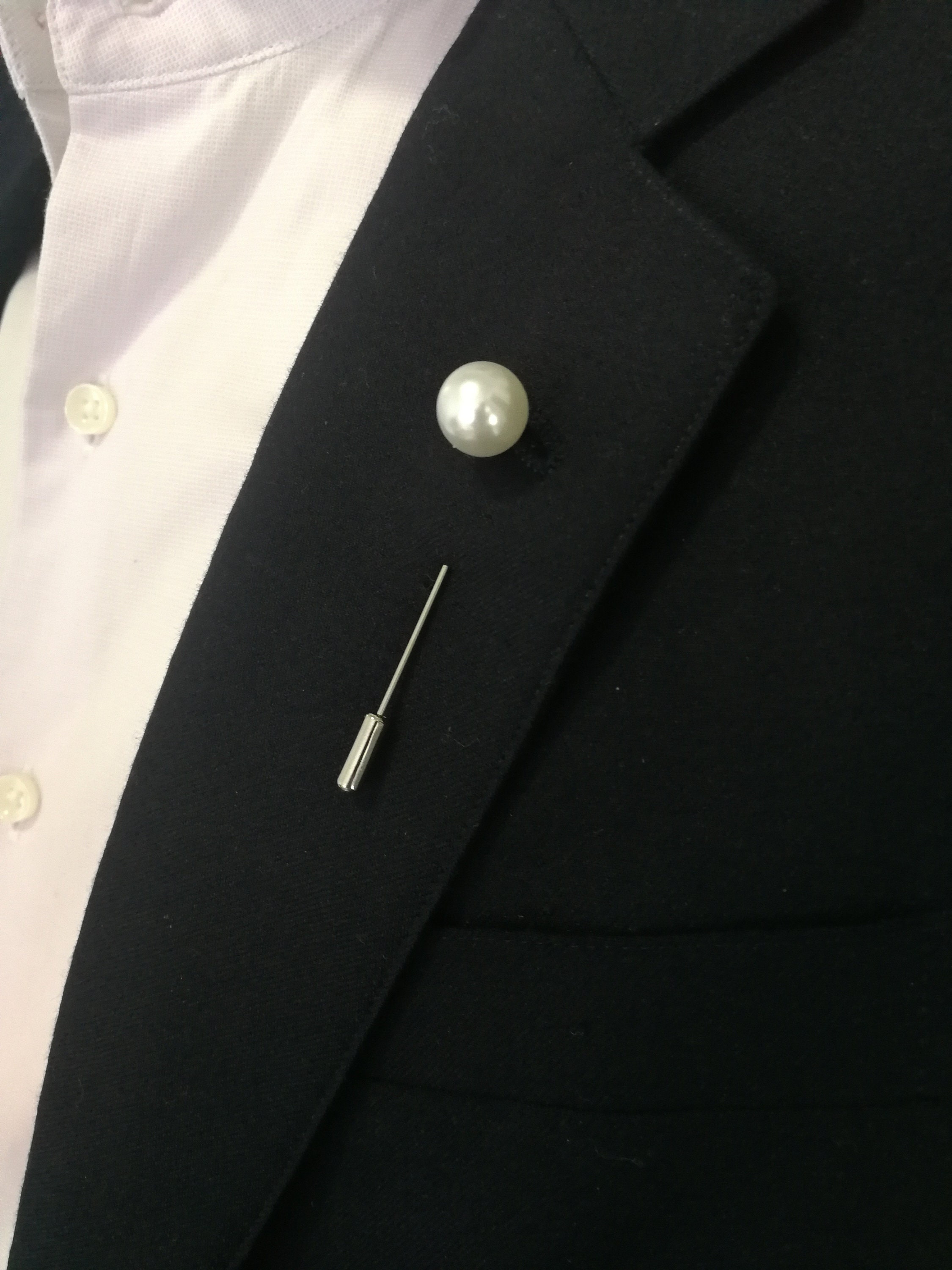 PEARL LAPEL PIN Silber Farbe Trauzeugen Geschenk Herren Etsy