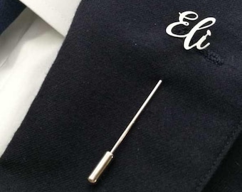 Custom lapel pins, Men's lapel pins,initial lapel pin,Custom Name Lapel Pins,Personalized Jewelry,Groomsmen Gift, Groom Gift from Bride
