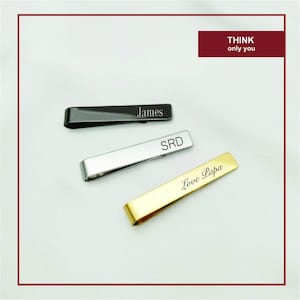 Personalized Tie Clip-Engraved Tie Bar  Customized Tie Clip-Initials tie clip-Groomsmen Gifts  Custom tie clip  Tie Bar-Memorial Tie Clip