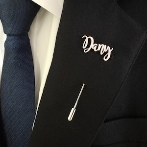 Suit Name Lapel Pin, Men Gift, Father Gift, Wedding Lapel Pin, Mens Lapel Pin, Custom Lapel Pin,Custom Monogram ,Custom Personalized ,Logo