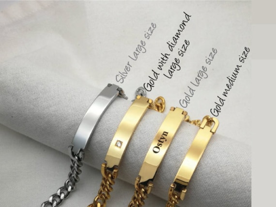 Mens personalized gold bracelets sale