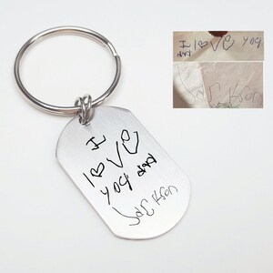 Handwritten Key Chain, Your Handwriting keychain - or font, personalized key chain, keychain for him, keychain for her, personalized,