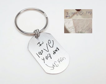 Handwritten Key Chain, Your Handwriting keychain - or font, personalized key chain, keychain for him, keychain for her, personalized,