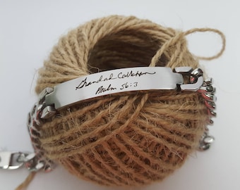Gedenksignatur, personalisierte Handschrift, Handschriftarmband-Unterschrift Armband-Bräutigam Geschenk-VATER, Männer Jubiläumsgeschenk, Vatertag