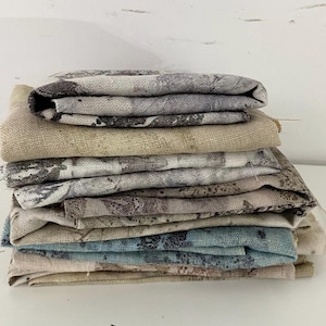 Bundel natuurlijke linnenresten, meerdere natuurlijke plantenkleuren, linnen vlasvoorraad voor knutselen, restanten stof voor knutselen, plakboeken, quilt _8