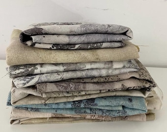 Bundel natuurlijke linnenresten, meerdere natuurlijke plantenkleuren, linnen vlasvoorraad voor knutselen, restanten stof voor knutselen, plakboeken, quilt _8