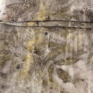 Linen Pure 100% Eco Print Fabric, Forest and Meadows Ornament, Lightweight Linen Fabric for Clothing and Home Textile, Linen For Sewing  _4