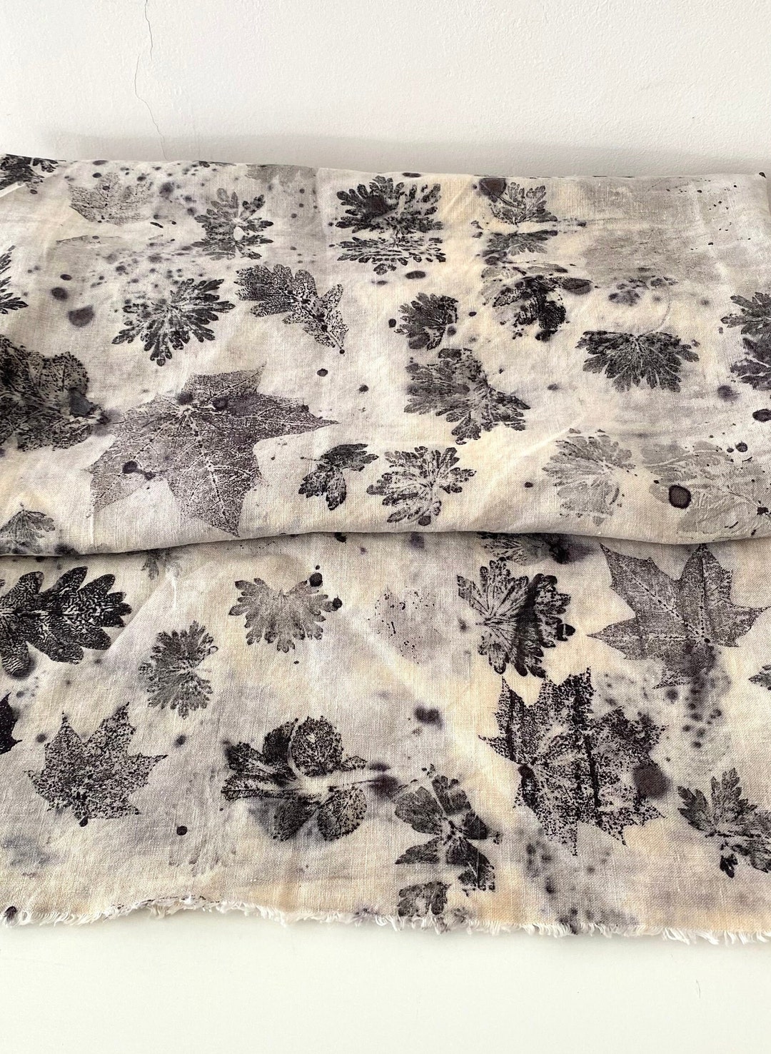 Natureinspired Dye Linen Fabric Remnant Hand Herbal Dyed Etsy