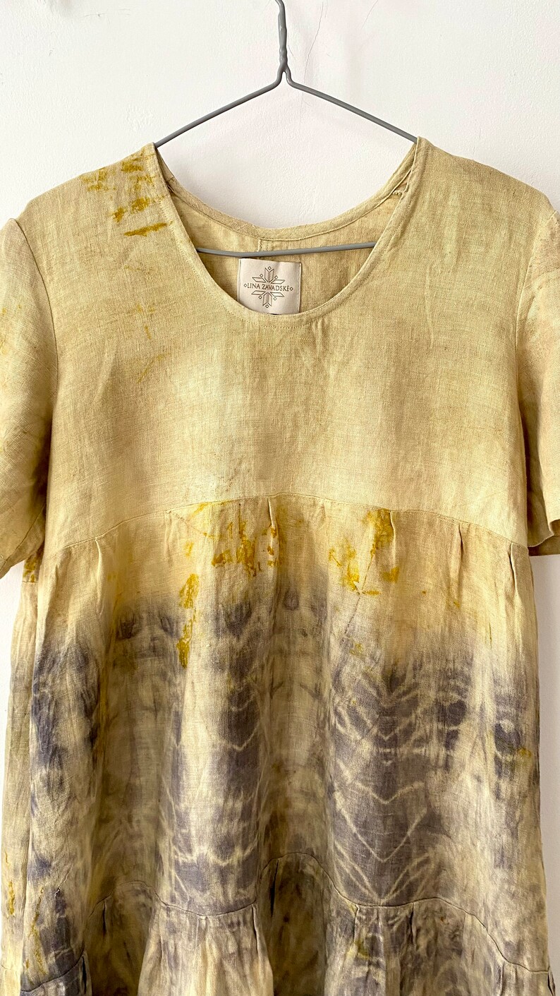 Cardydony Plant Pattern Design Casual Linen Dress