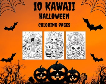Kleurplaten Kawaii Halloween — 10 schattige enge printbare vellen