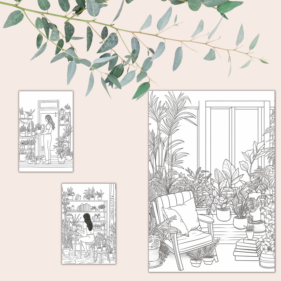 Plant Mom Coloring Book, House Plants PDF, Plant Coloring Pages, Plant ...