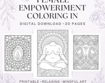 Feminine Empowerment Coloring Pages — Body Positive Printable Art