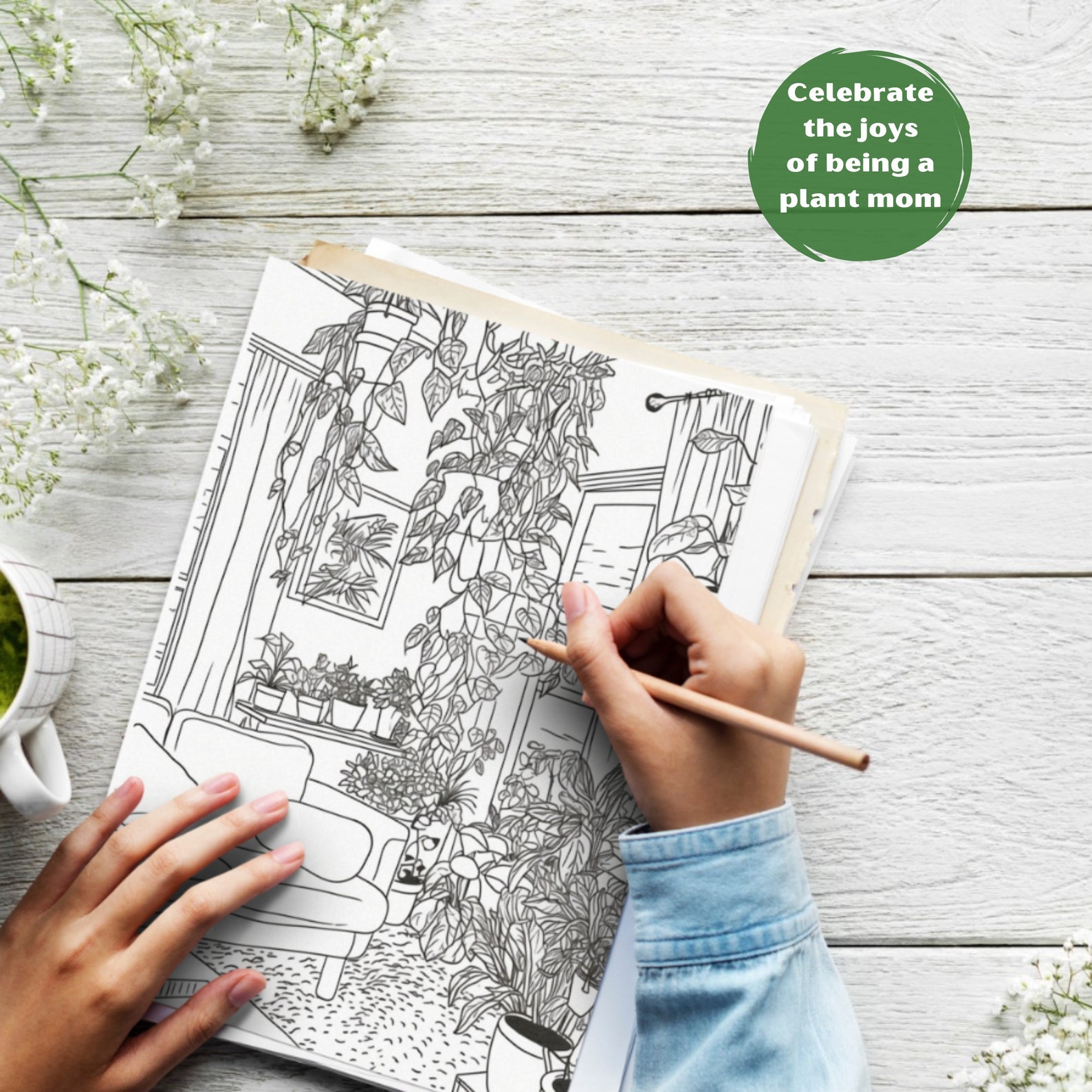 Plant Mom Coloring Book, House Plants PDF, Plant Coloring Pages, Plant ...