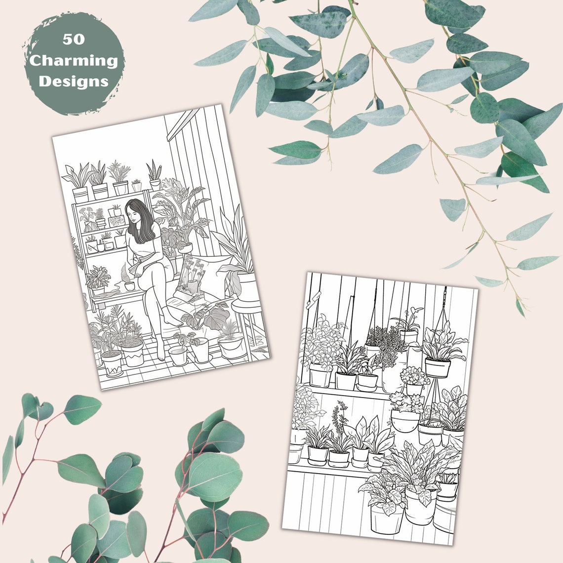 Plant Mom Coloring Book, House Plants PDF, Plant Coloring Pages, Plant ...