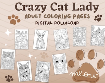 Libro para colorear para amantes de los gatos: páginas imprimibles para apasionados de los felinos.