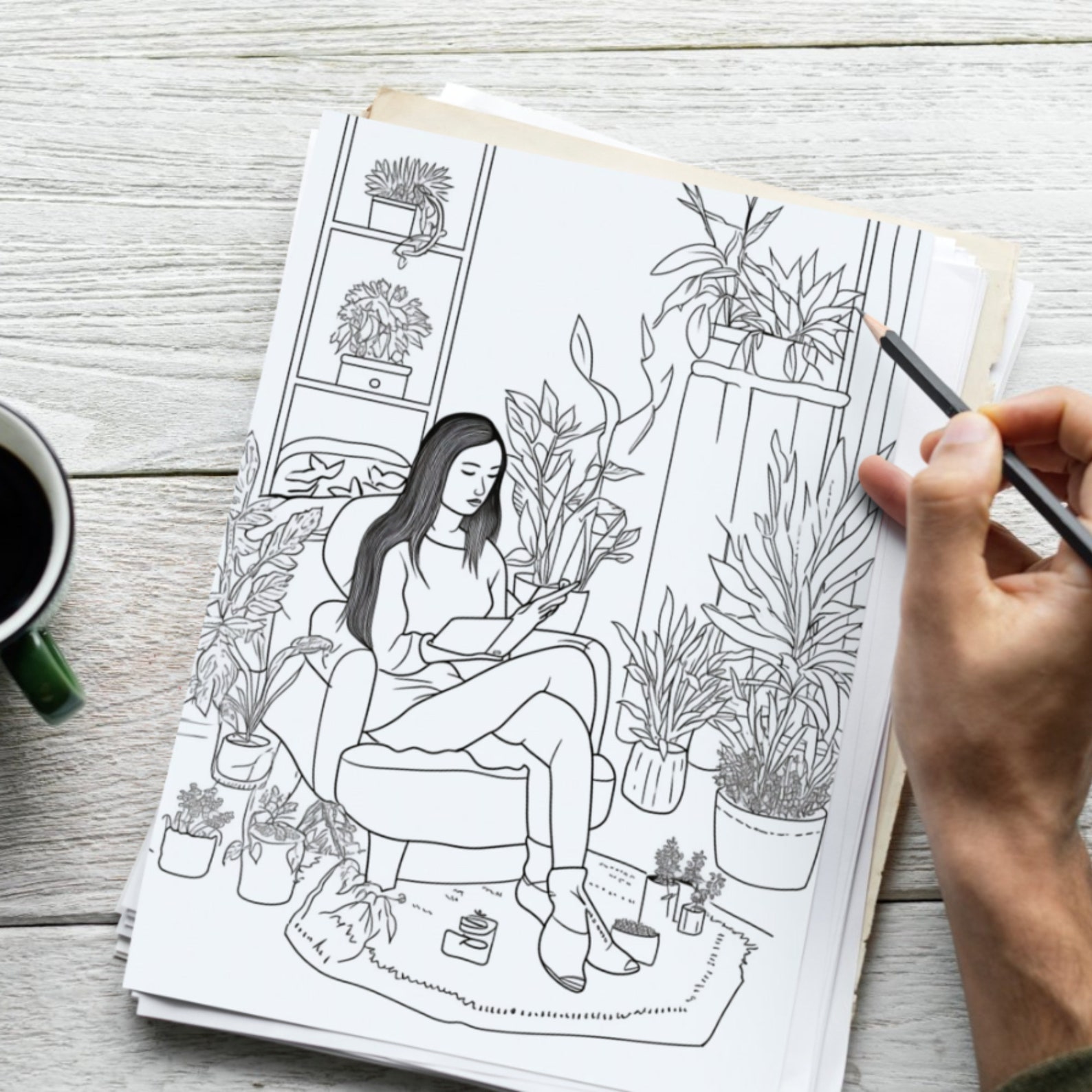 Plant Mom Coloring Book, House Plants PDF, Plant Coloring Pages, Plant ...