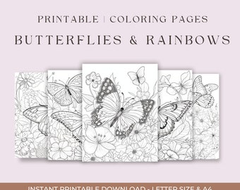 Kleurboek vlinder en bloem — 13 ingewikkelde afdrukbare pagina's