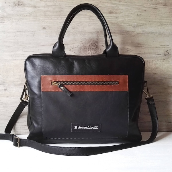 Large messenger bag, Big black bag, Woman bag Black, Big black purse  17.7 x 15.7"