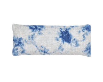 Indigo Shibori Lavender Eye Pillow With Removable Linen Cover, for Relaxation and Wellness