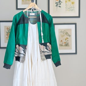 Naina, Heritage Silk Brocade Revival Pattern, Bomber Jacket