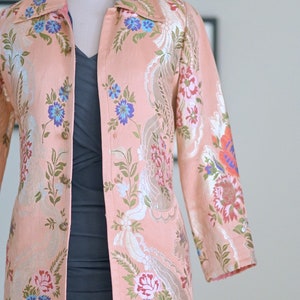 S/M Gyasar Silk Brocade Jacket in Dirty Rose Color/Handmade