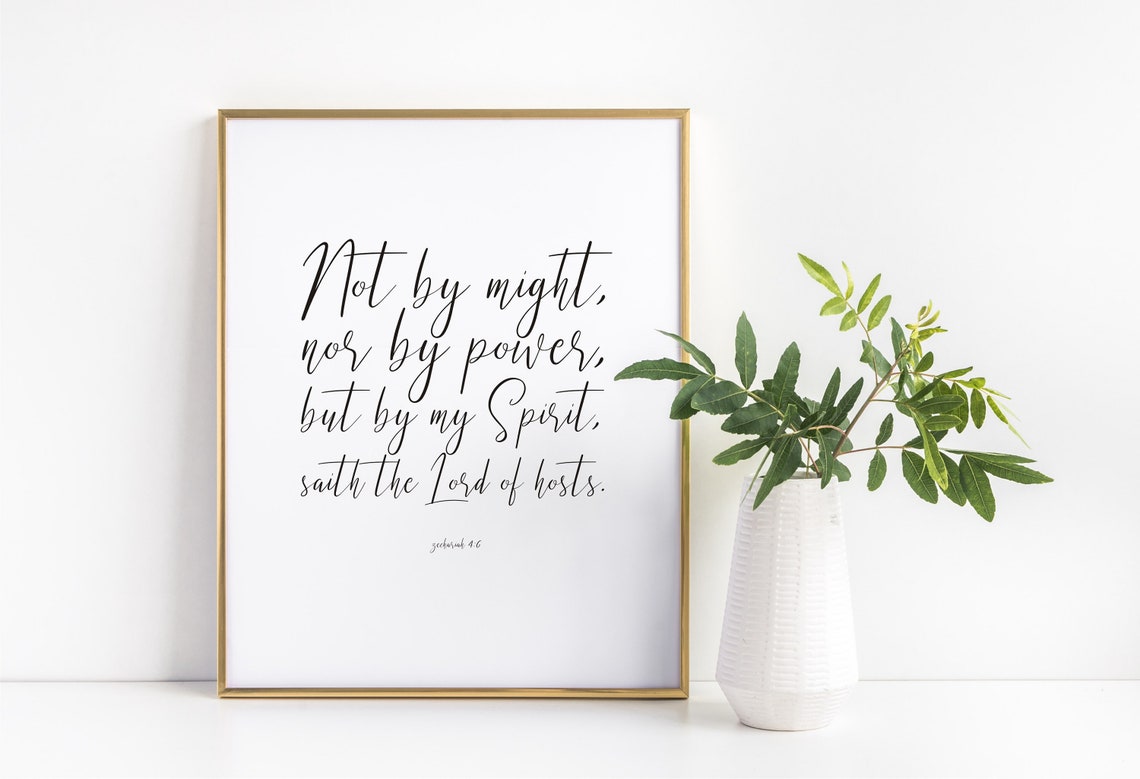 Bible Verse Printable | Not by Might nor by Power | Printable Quote ...